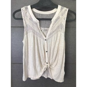 URBAN OUTFITTERS Ecoté Crochet Knit Flowy Tie Tank